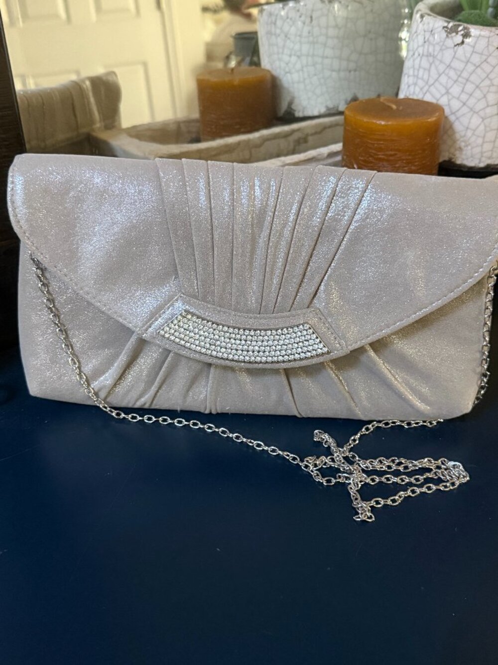 Taupe Shimmery Clutch